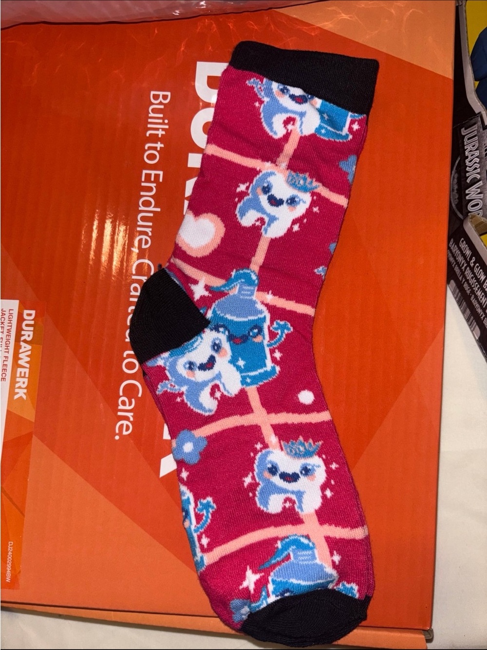 Women's Novelty Pink Tooth Crew Socks